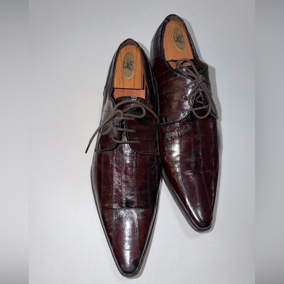 Dolce & Gabbana Italy Oxford Men's Shoes Brown Leather Pointed Toe Size 8 1/2 - Picture 2 of 11
